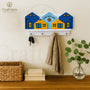 Home Sweet Home MDF Wooden Key Holder with 4 Metal Hooks