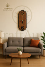 CraftAura Premium Wooden Wall Clock – Minimalist Luxury for Modern Living