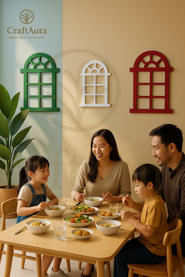 CraftAura MDF Decorative Window Frames – Elegant Wall Art for Living & Dining Spaces ✨