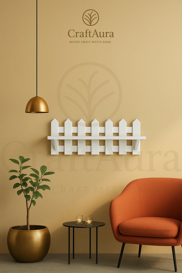 CraftAura PVC Sheet Wall Shelf – Stylish Fence Design, Durable & Waterproof Storage Rack for Living Room, Bedroom & Office Decor