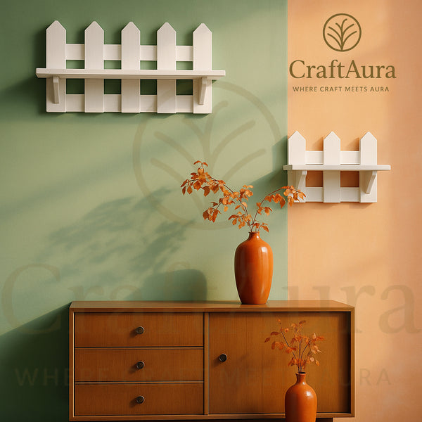 CraftAura PVC Sheet Wall Shelf – Stylish Fence Design, Durable & Waterproof Storage Rack for Living Room, Bedroom & Office Decor