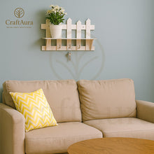 PVC Waterproof Wall Shelf with Key Holder & 3 Metal Hooks