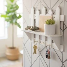 PVC Waterproof Wall Shelf with Key Holder & 3 Metal Hooks