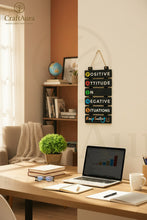 Wooden Motivational Wall Sign – Positive Attitude Home & Office Décor