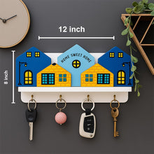 Home Sweet Home MDF Wooden Key Holder with 4 Metal Hooks